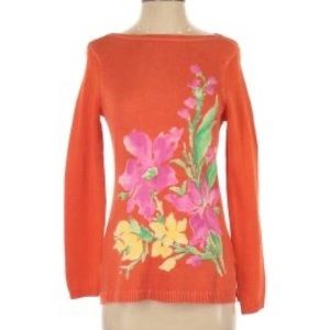 Lauren by Ralph Lauren orange floral sweater